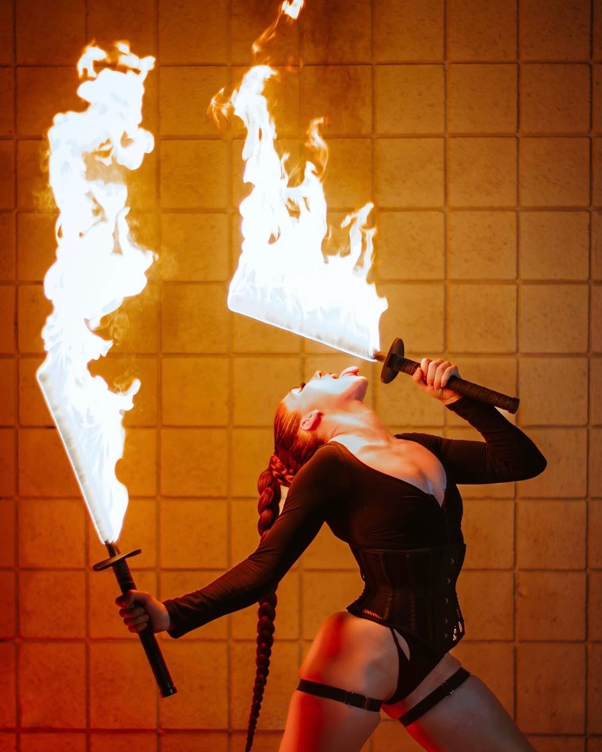 Shananigans fire spinning swords 2.0